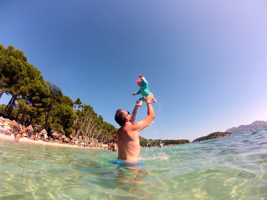 Formentor Beach, Mallorca with a baby