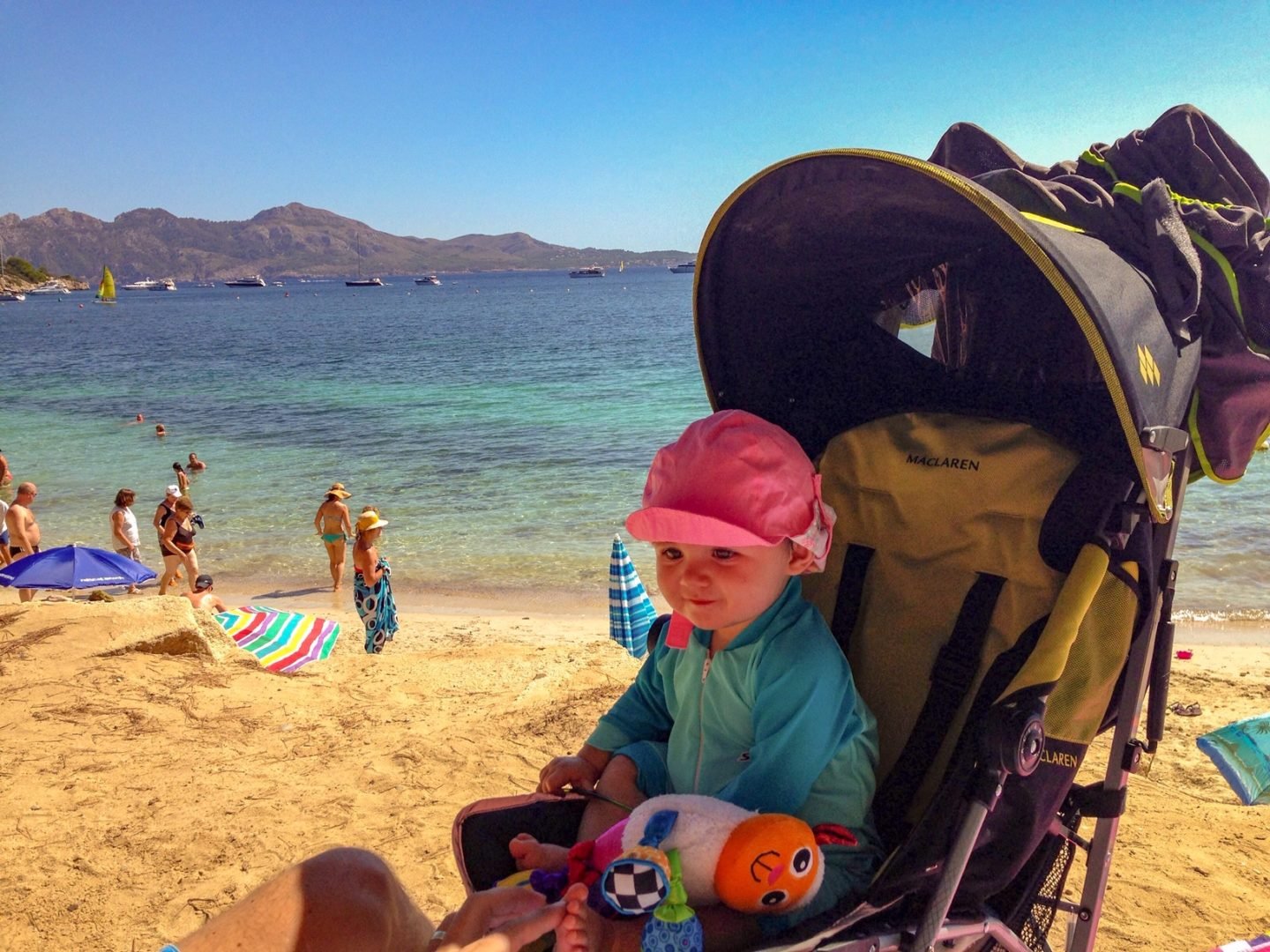 Cala Formentor with a baby, Mallorca