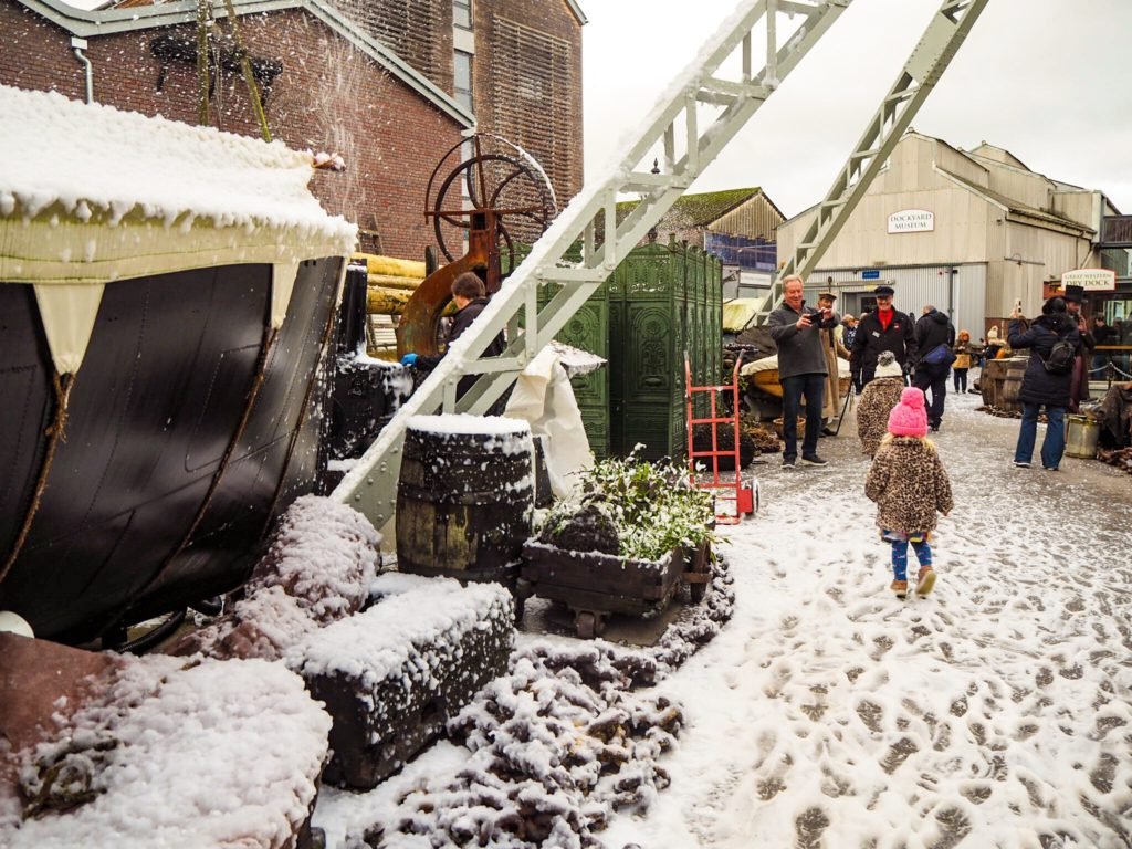 Playing in the snow - Victorian Christmas Weekend Brunel's SS Great Britain