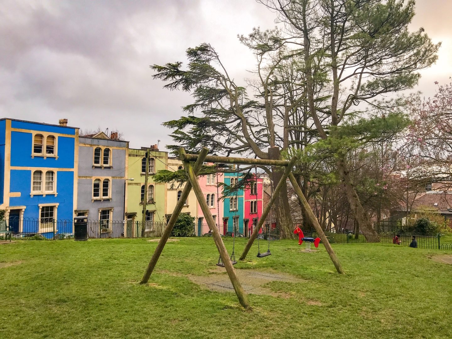 Montpelier park, multi-coloured Bristol buildings