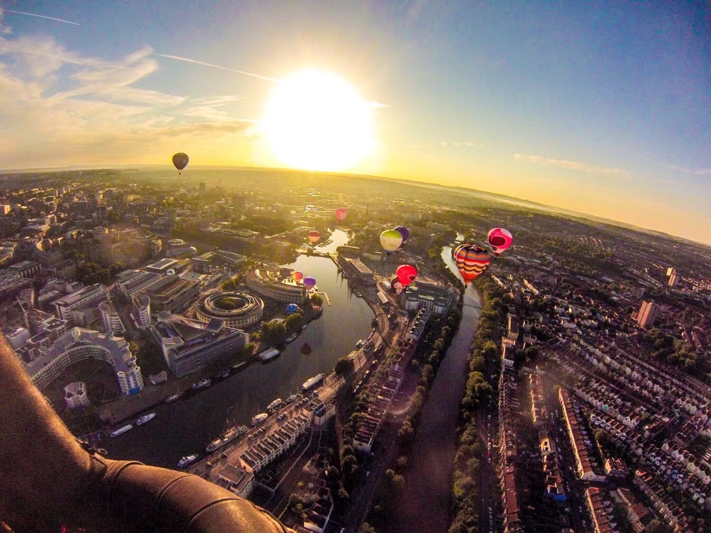 hot air balloons over Bristol