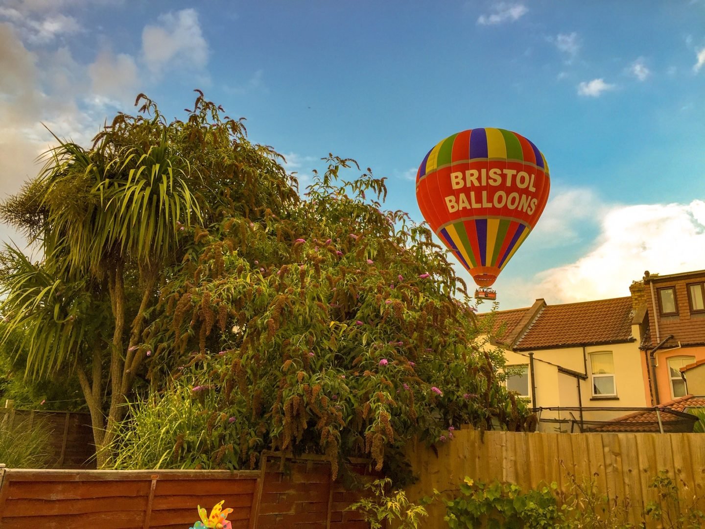 bristol balloons over Horfield rooftops