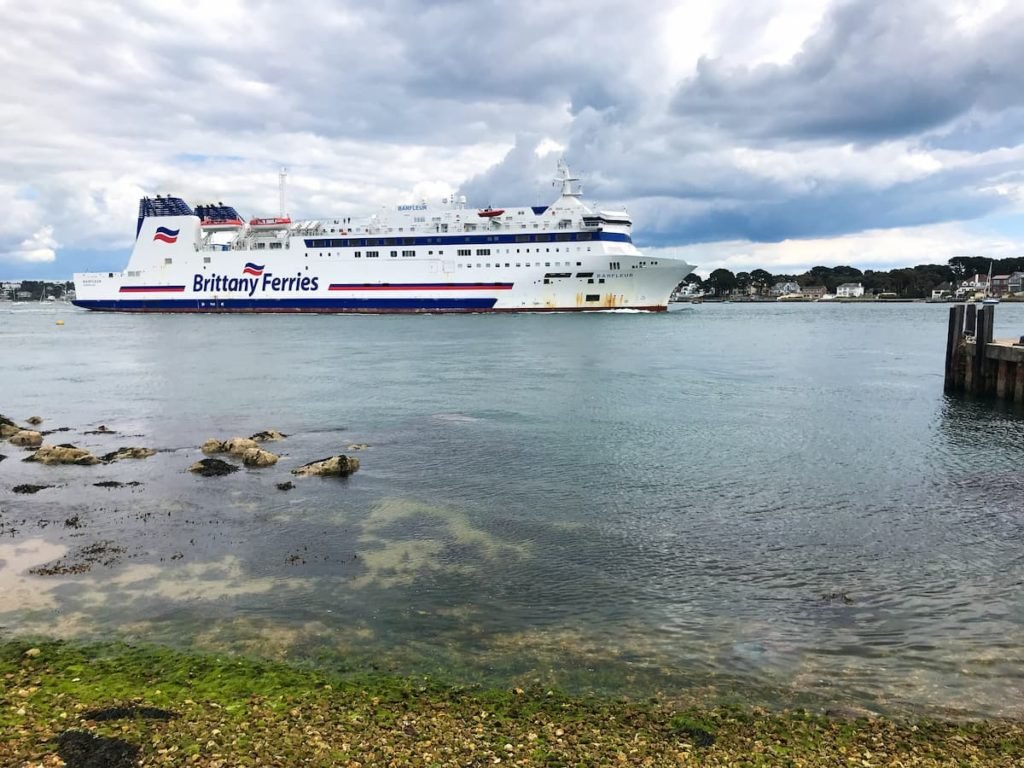 Brittany Ferries Poole crossing Brownsea island