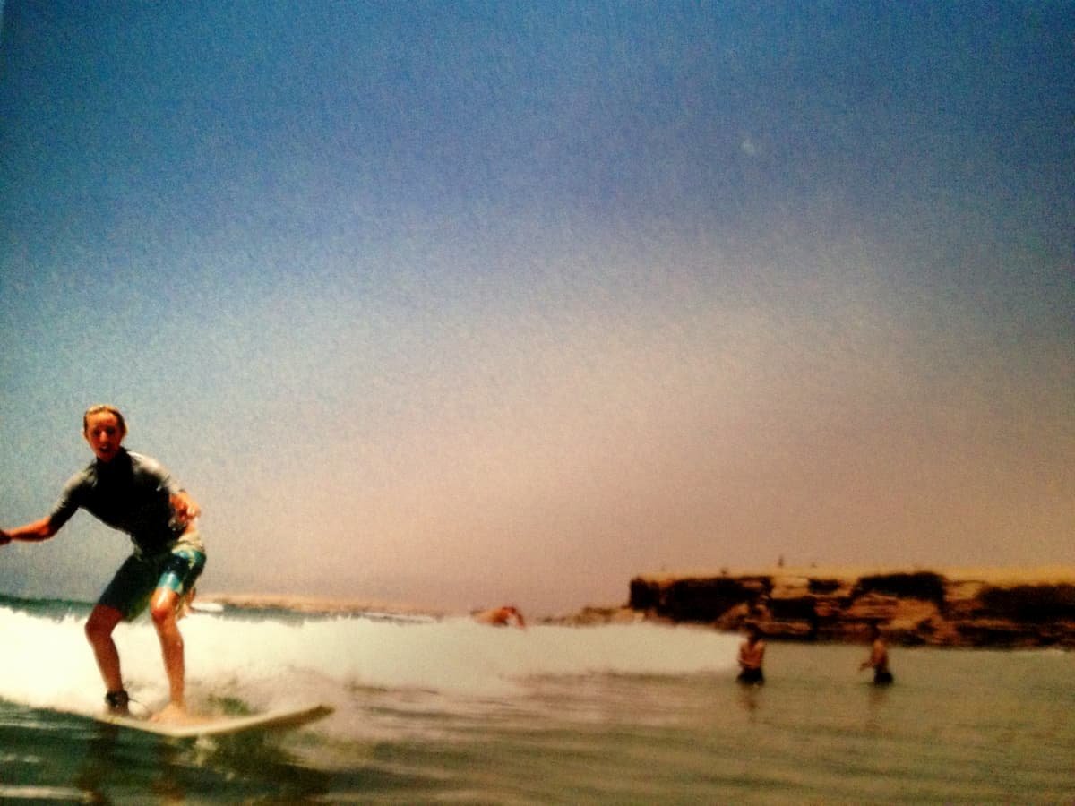 me surfing!