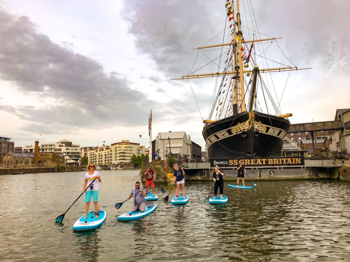 Paddleboarding Bristol Harbour Brunel's SS Great Britain