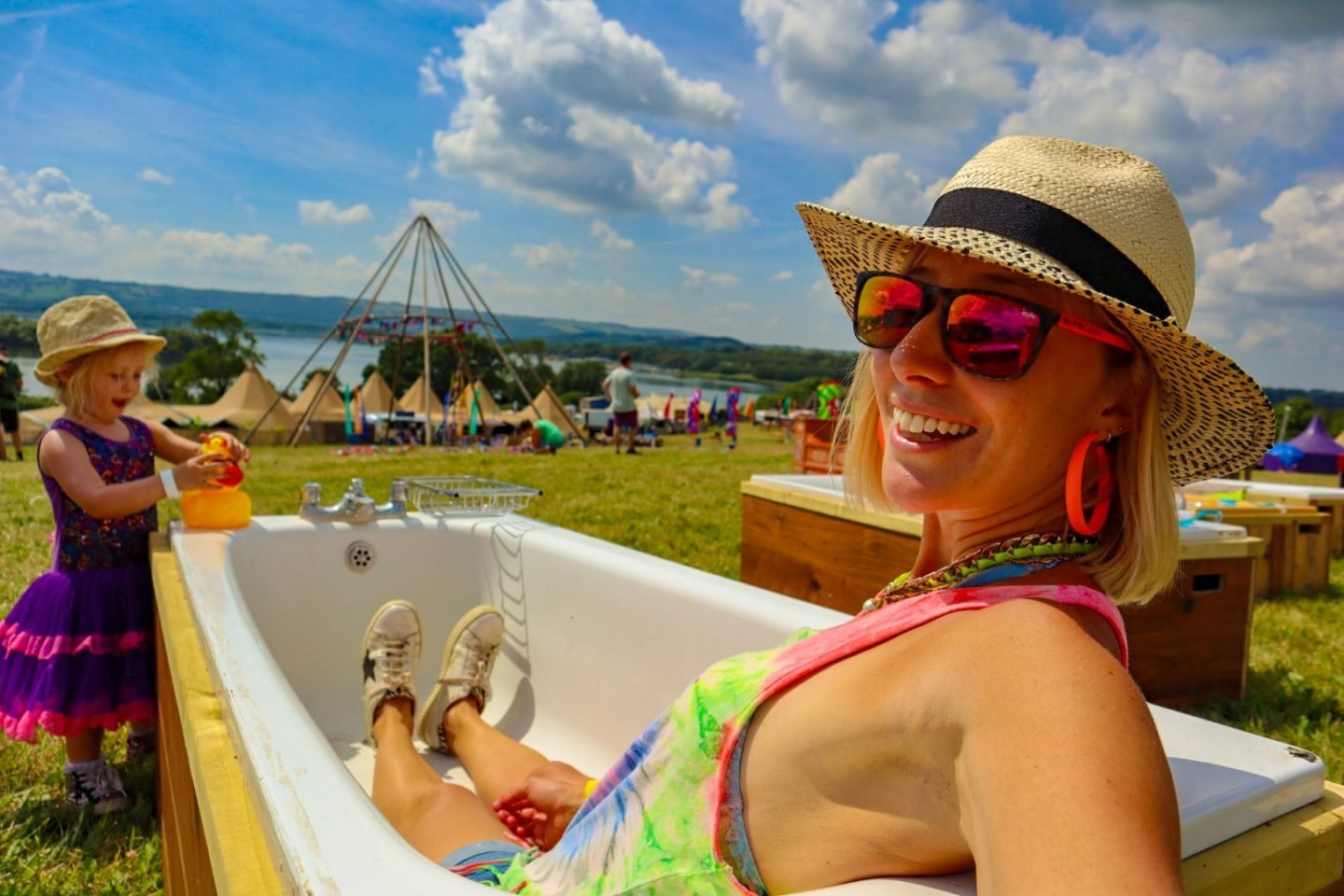 Valley Fest, Chew Valley, outdoor baths