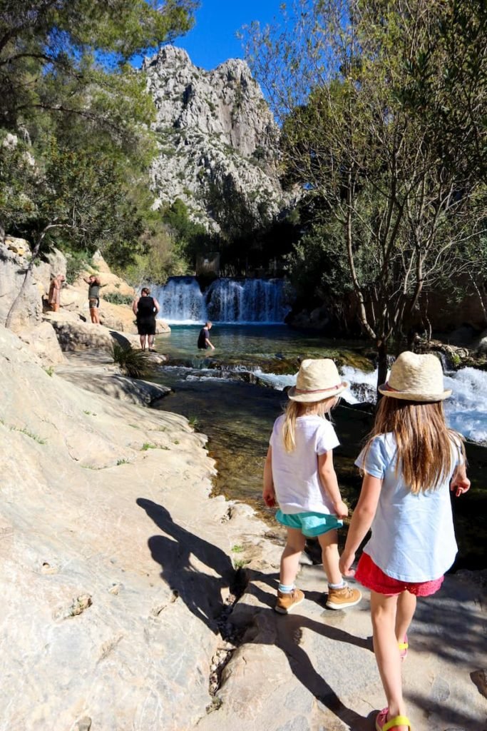 Algar waterfalls with kids, Spain