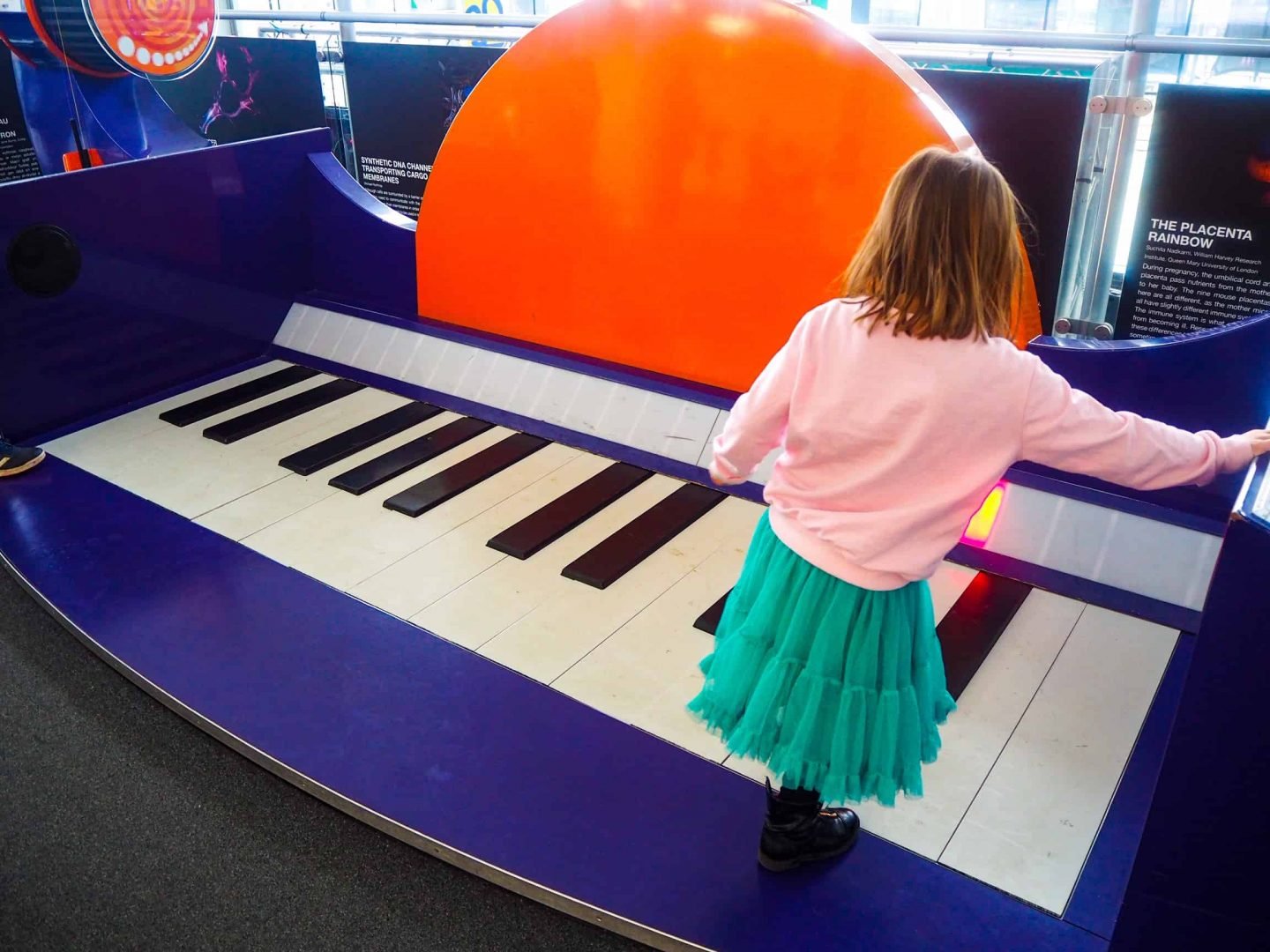 Playing the giant piano, Techniquest Cardiff