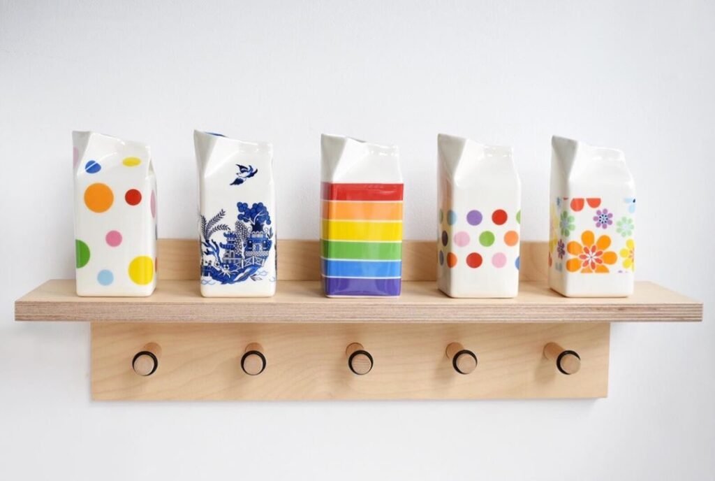 Milk jugs by Hanne Rysgaard