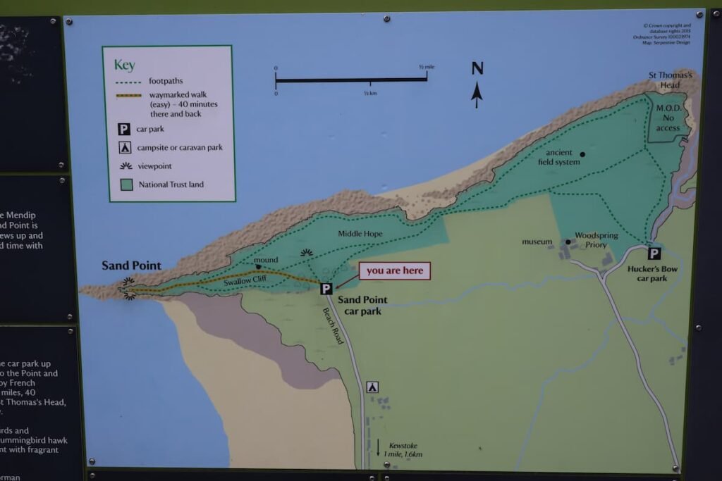 Sand Point and Middle Hope coastal walk north somerset