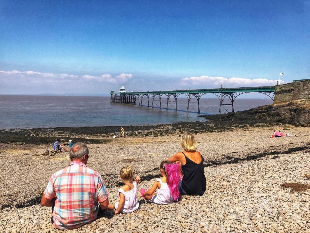 Clevedon pier with kids