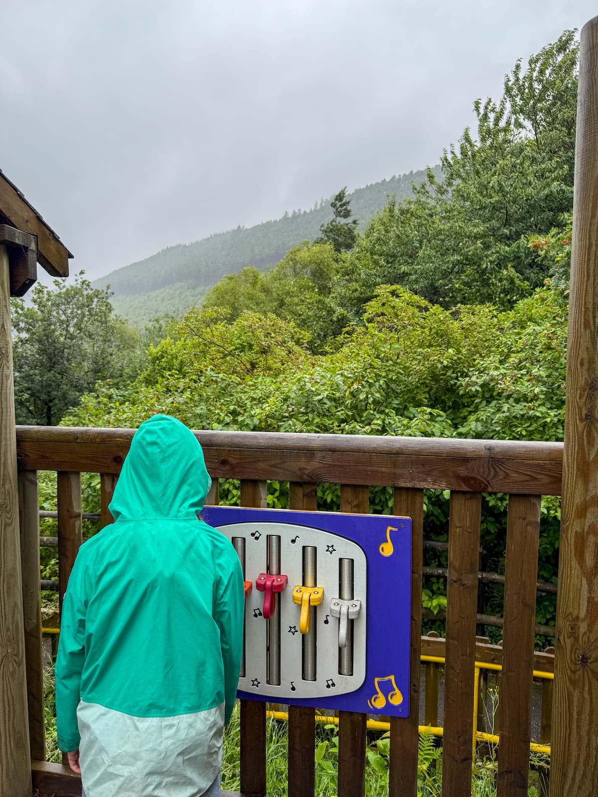 Corrwg Cwtch Café playground, Afan Forest Park, Neath Port Talbot, Wales