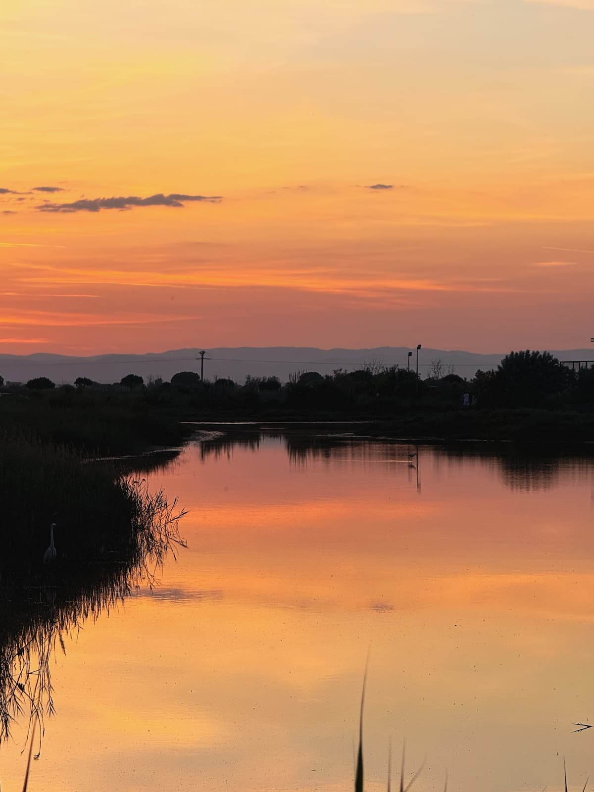 Le Serignan Plage Beziers France natural lagoon sunset