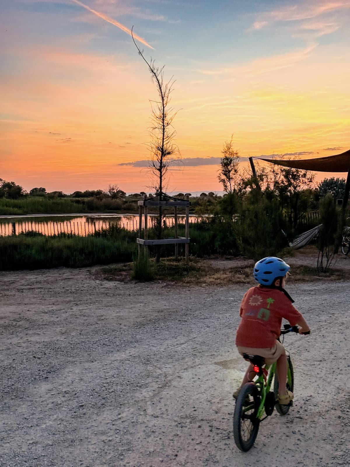 Le Serignan Plage Beziers France natural lagoon sunset cycling