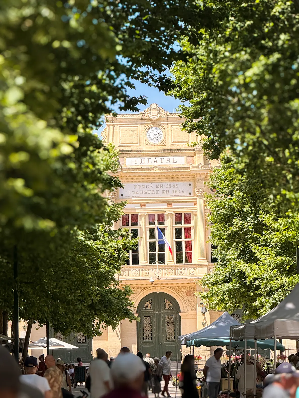 Beziers flower market town hall france