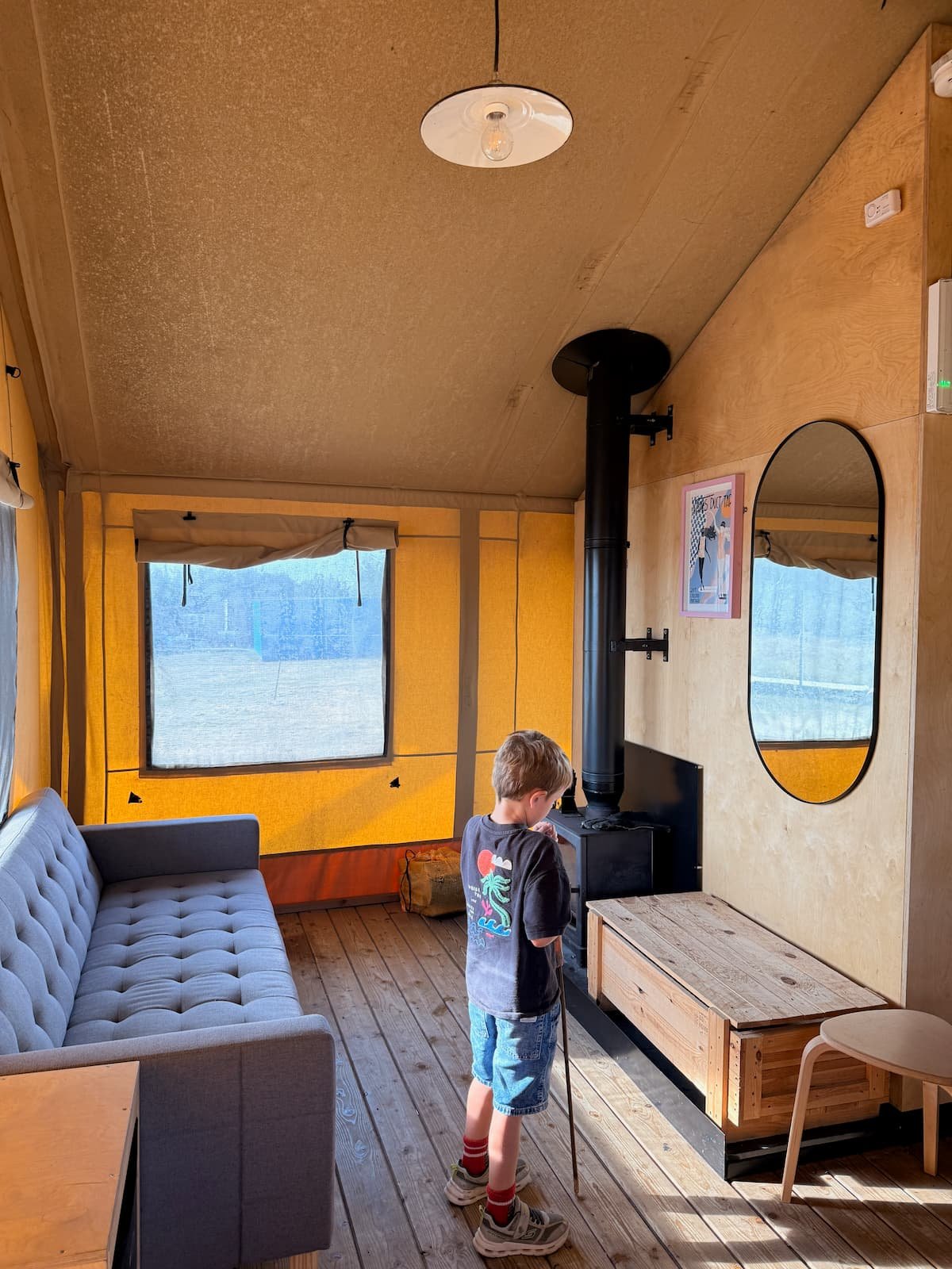 The Camp at The Wave safari tent interior Easter Compton