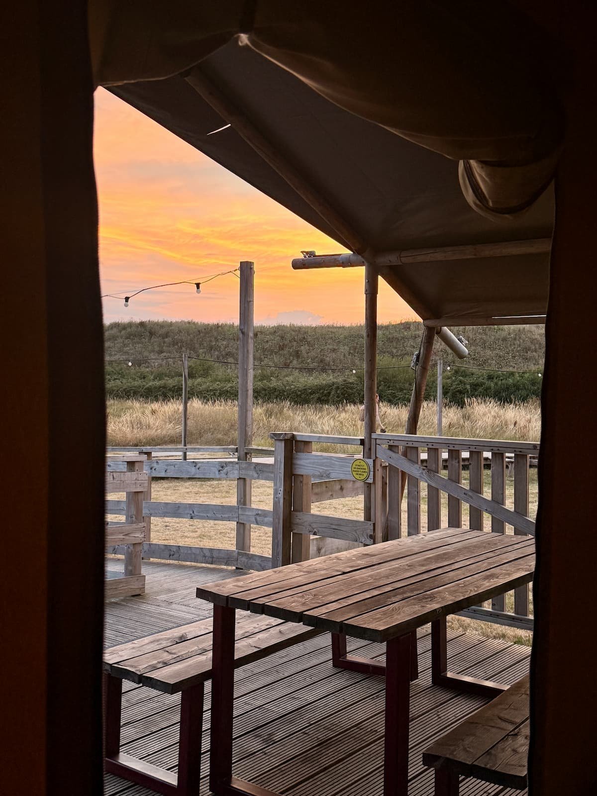 The Camp at The Wave safari tent decking Easter Compton